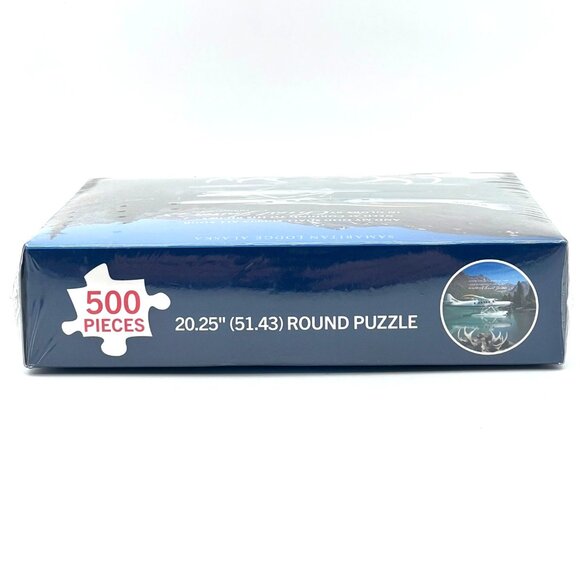 500-Piece Round Puzzle Samaritan Lodge Alaska Floatplane 20.25" Diameter New - Picture 6 of 9